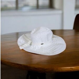 Scala Collezione Tres Jolie/Ribbon Crusher White Sun Hat ~ OS